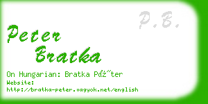 peter bratka business card